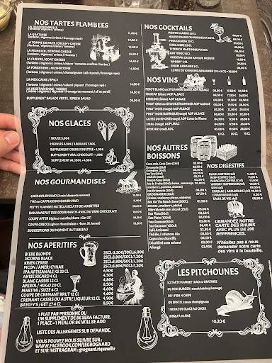 Menu de Le Grognard