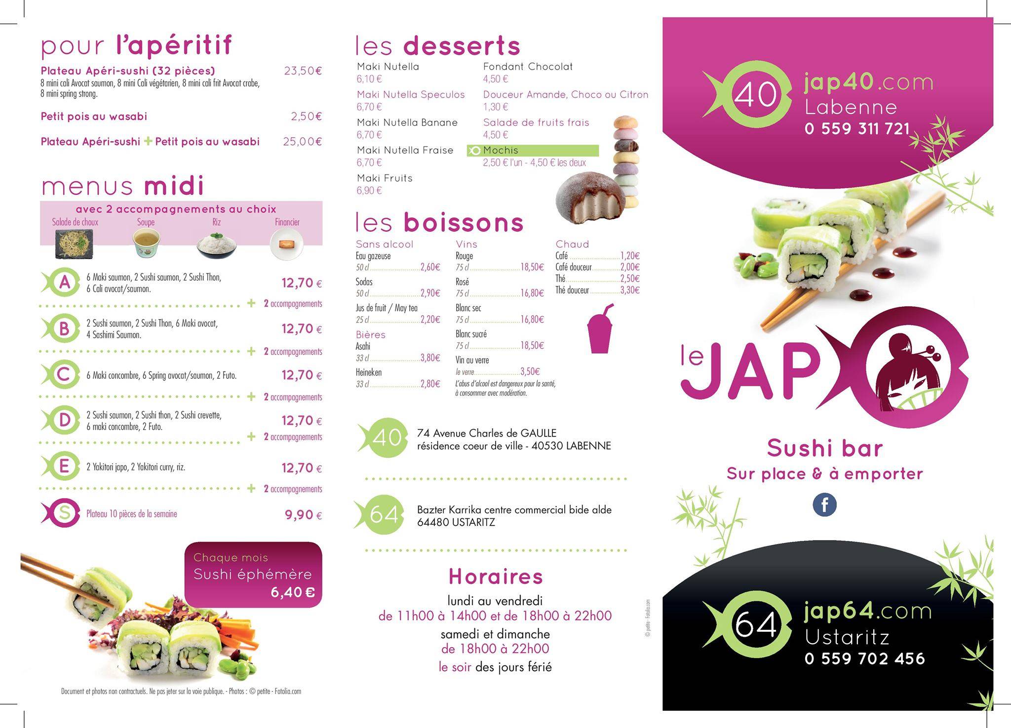 Menu de Le Jap 64