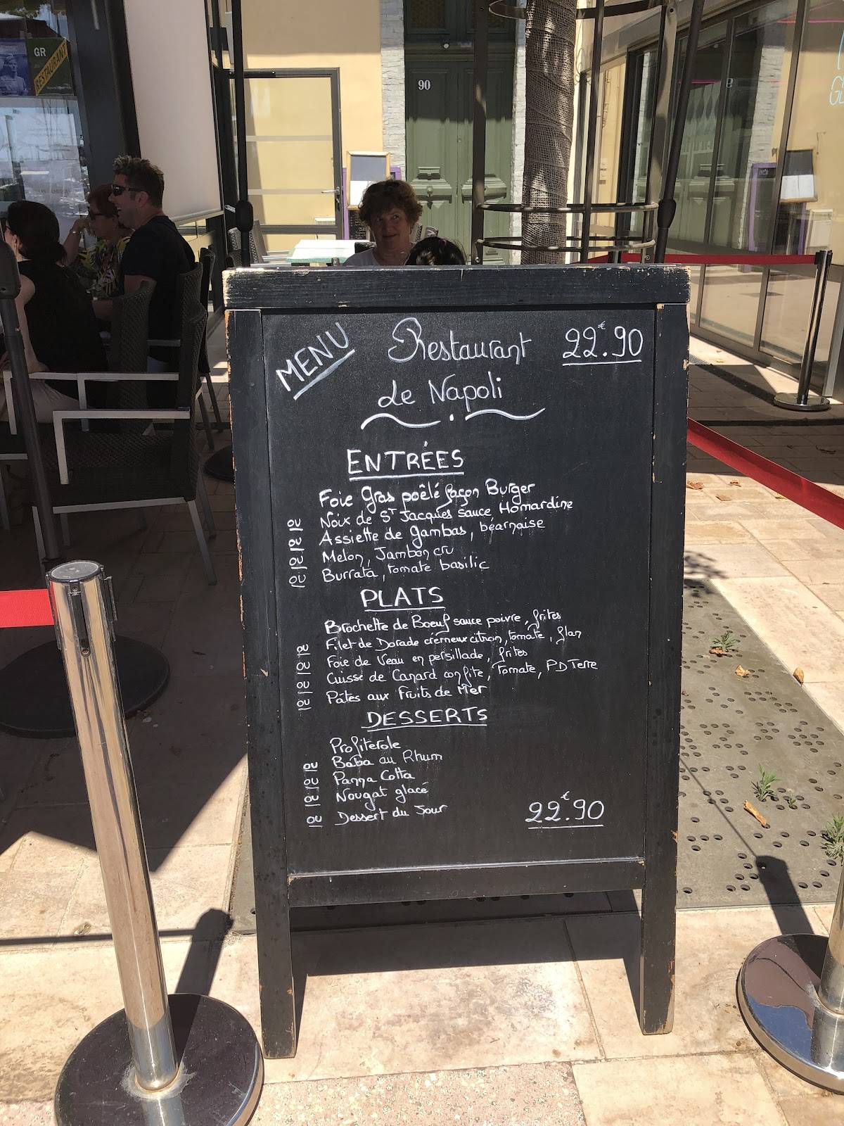 Menu de Le Napoli