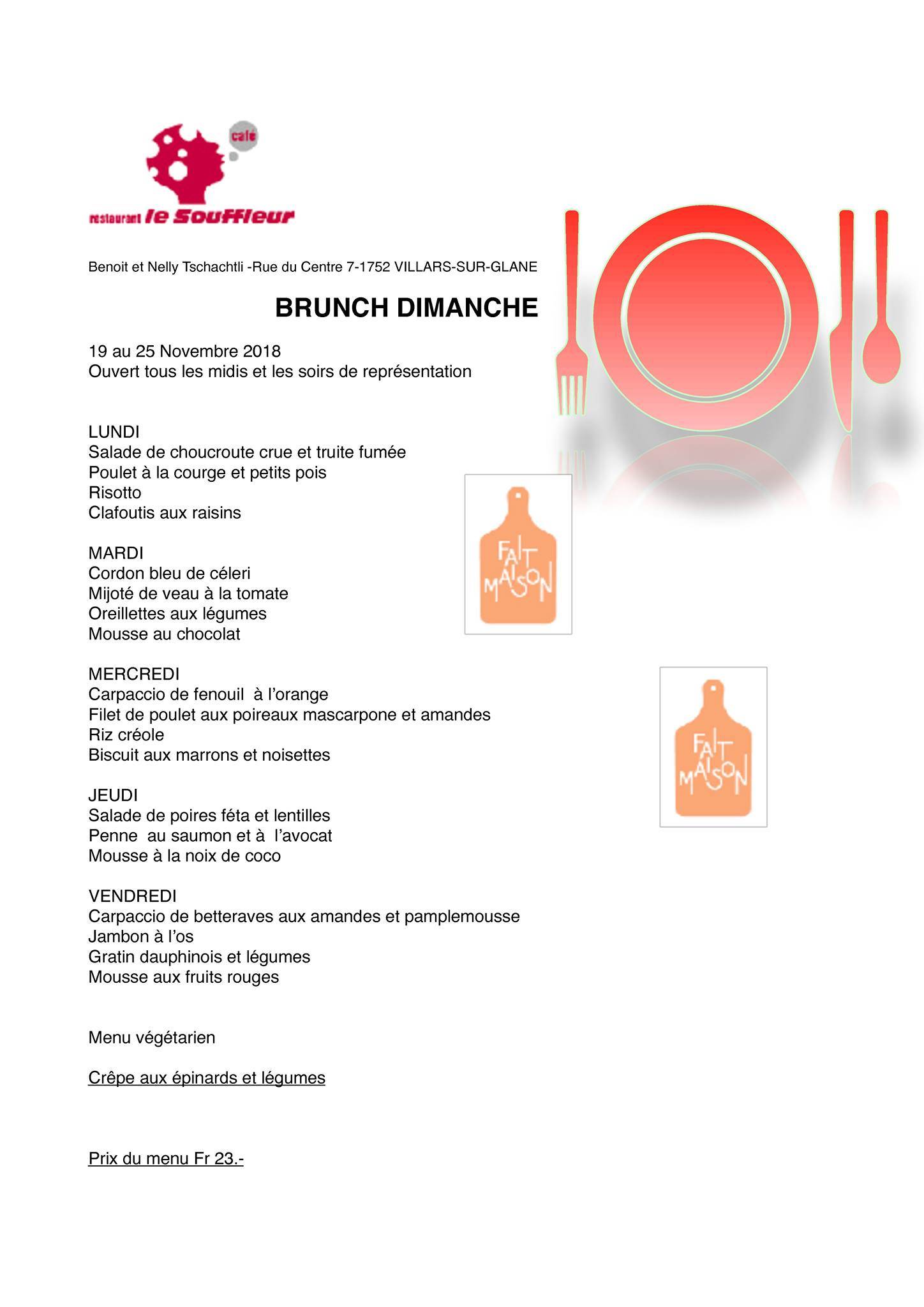 Menu di Le Souffleur 