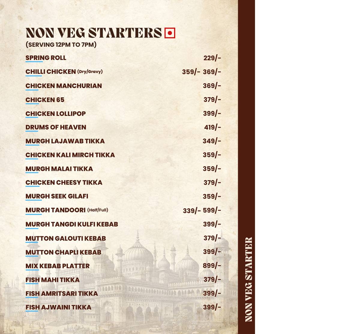 Lucknowi Thaath menu