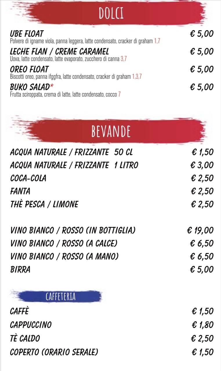 Menu di Ristorante Mabuhay 