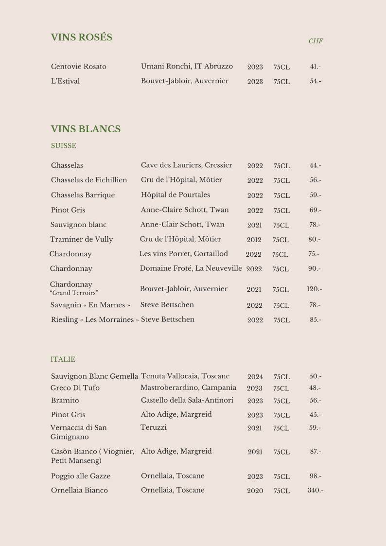 Menu di Restaurant Maccaro Pizzeria à Neuchâtel 