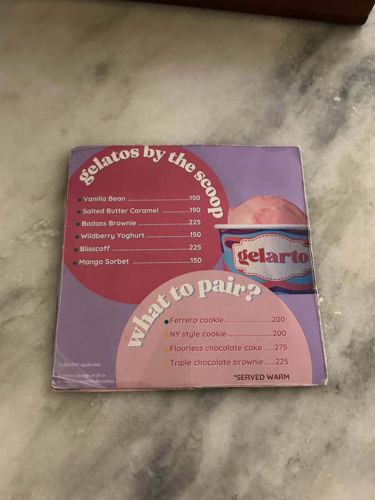 Maison Indulgence menu