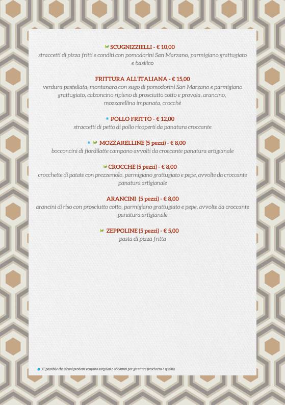 Menu di Mama Eat - Roma Vaticano 