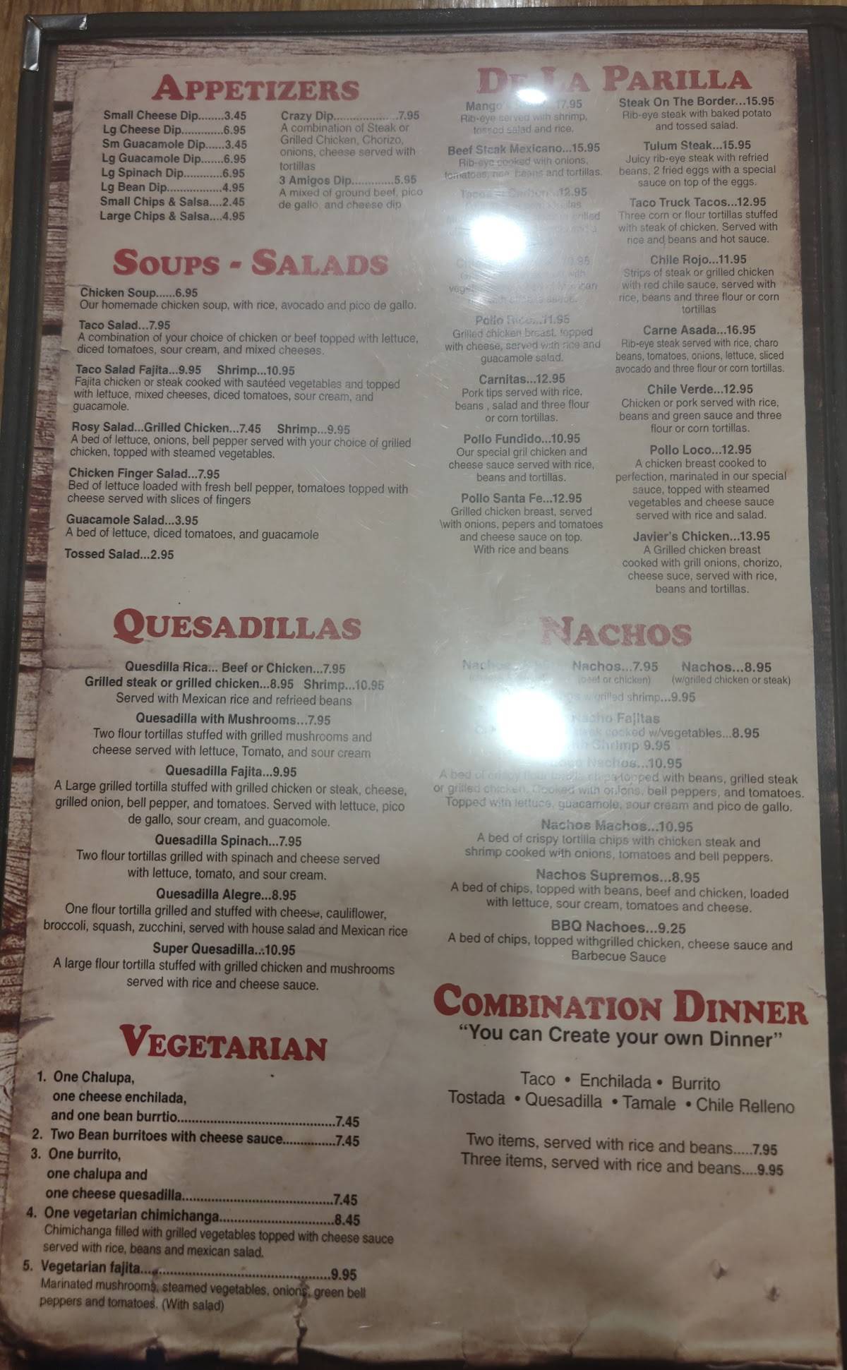 Menu at Mangos Cantina and Grill Leeds restaurant, Leeds