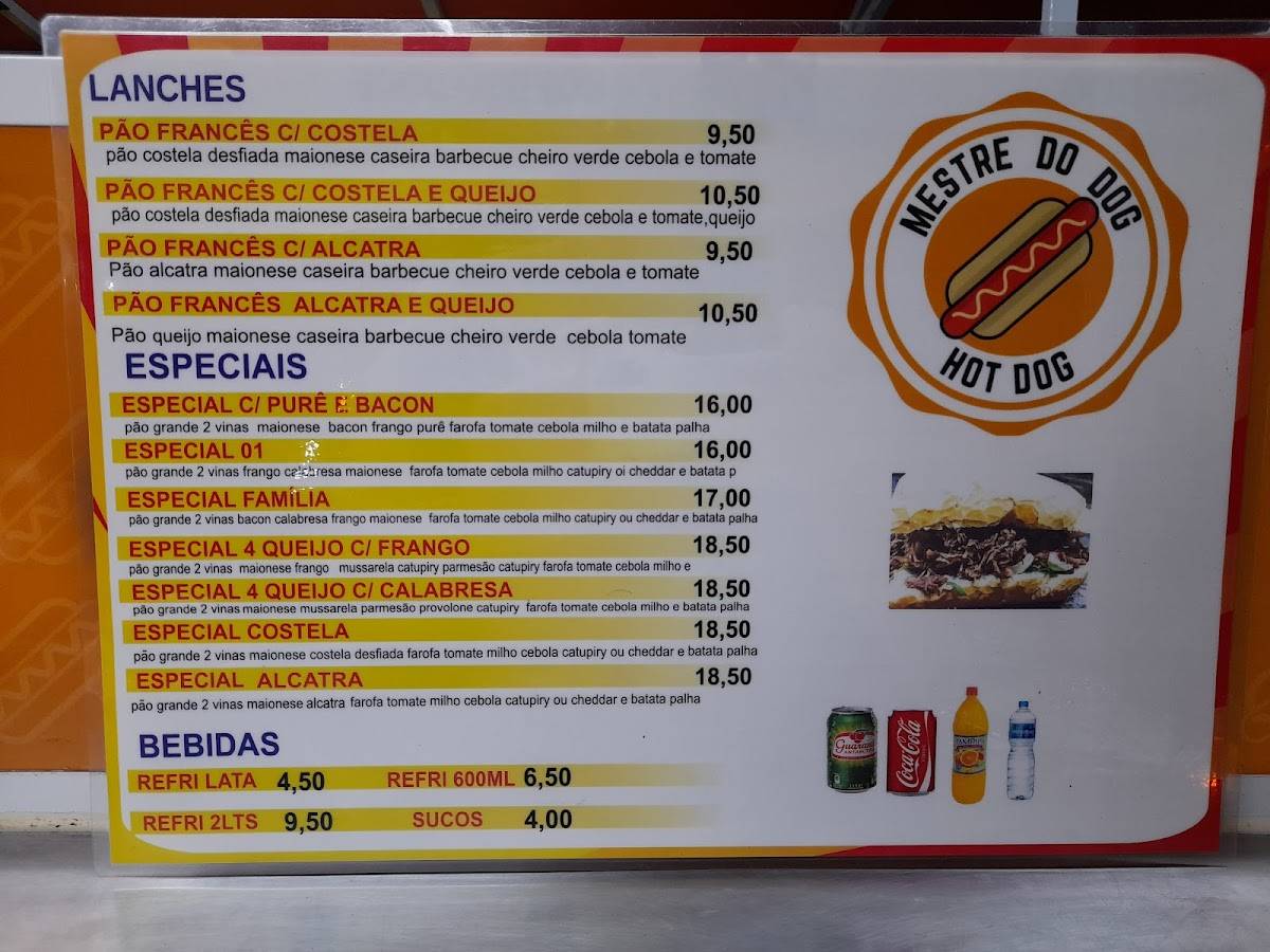 Mestre do dog cardápio
