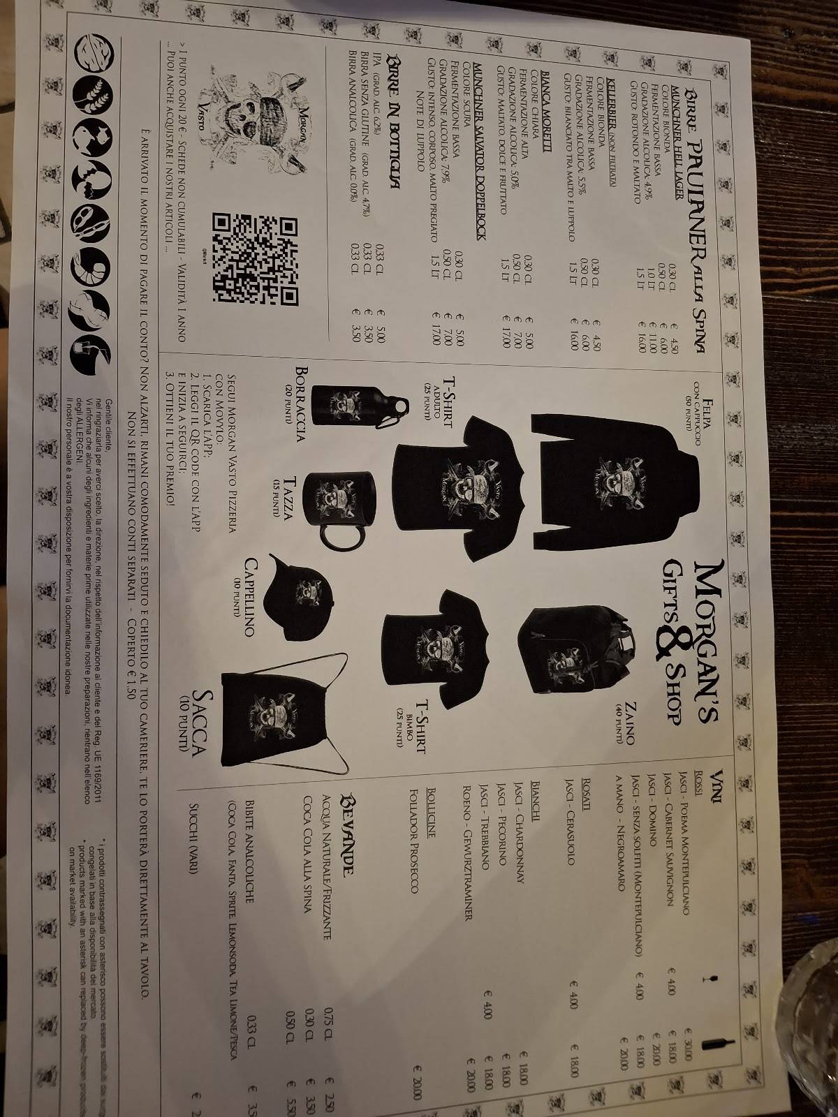 Menu di Morgan Ristorante - Pizzeria 