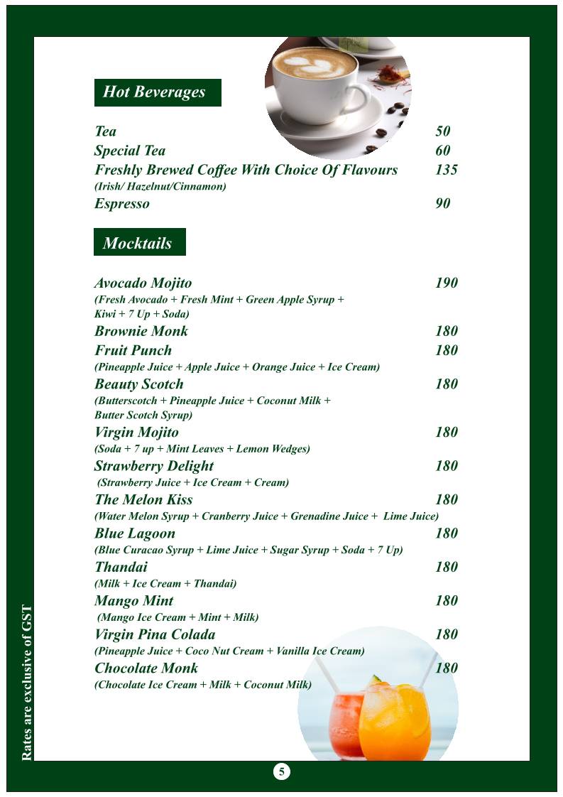 Multi Spice menu