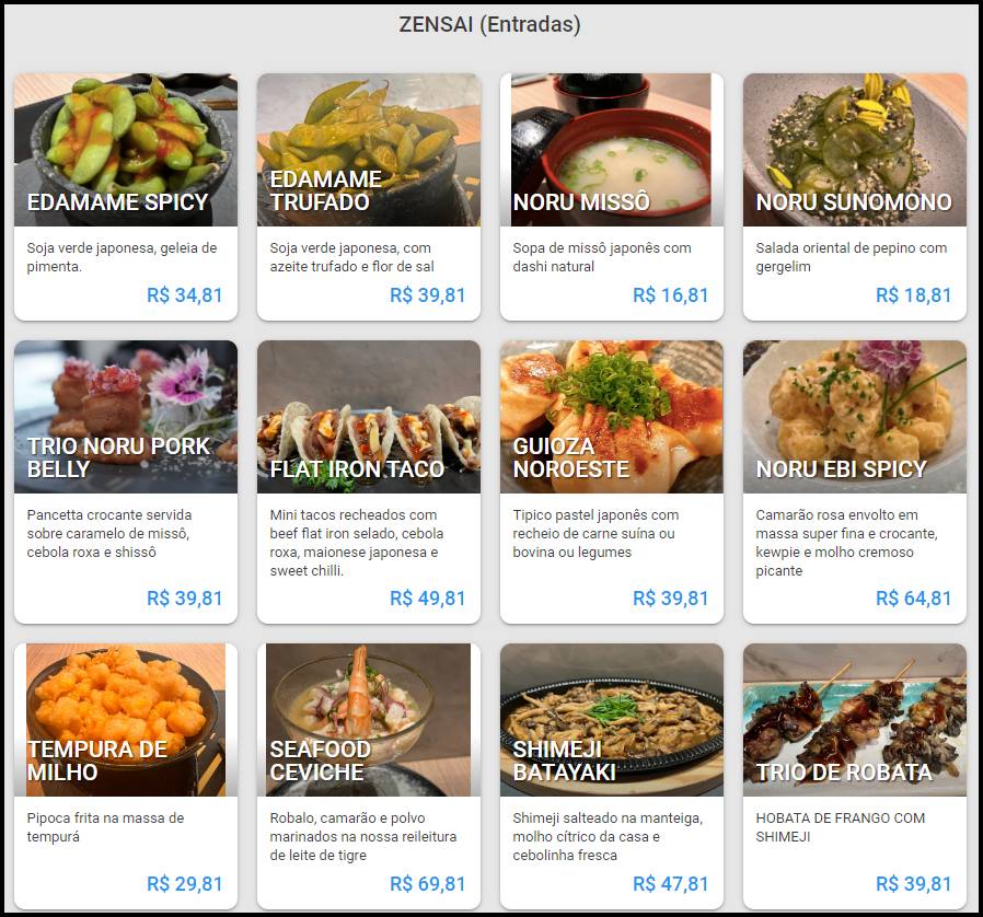 Norū Sushi Noroeste cardápio