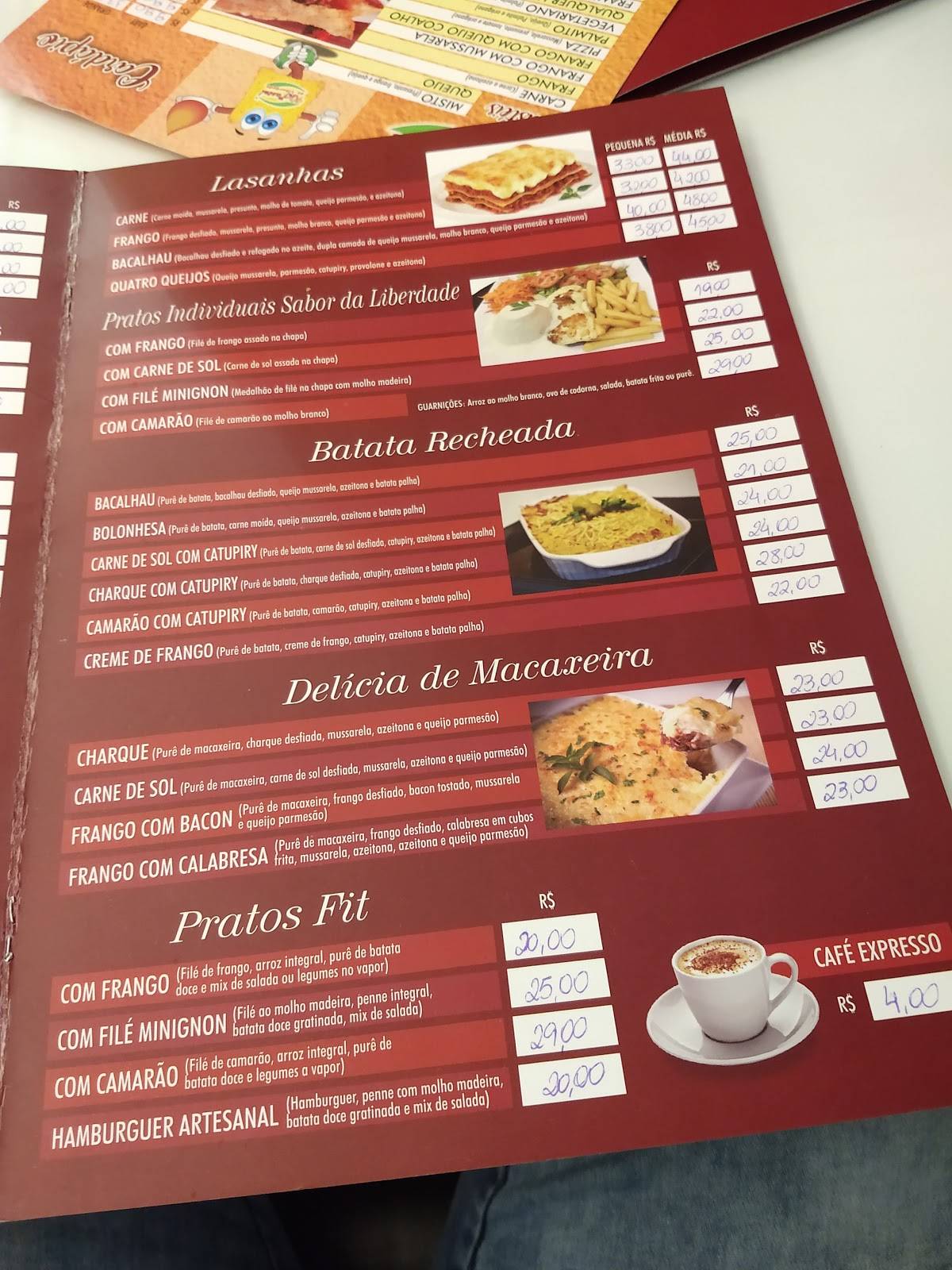 Panquecaria e Pizzaria Liberdade cardápio