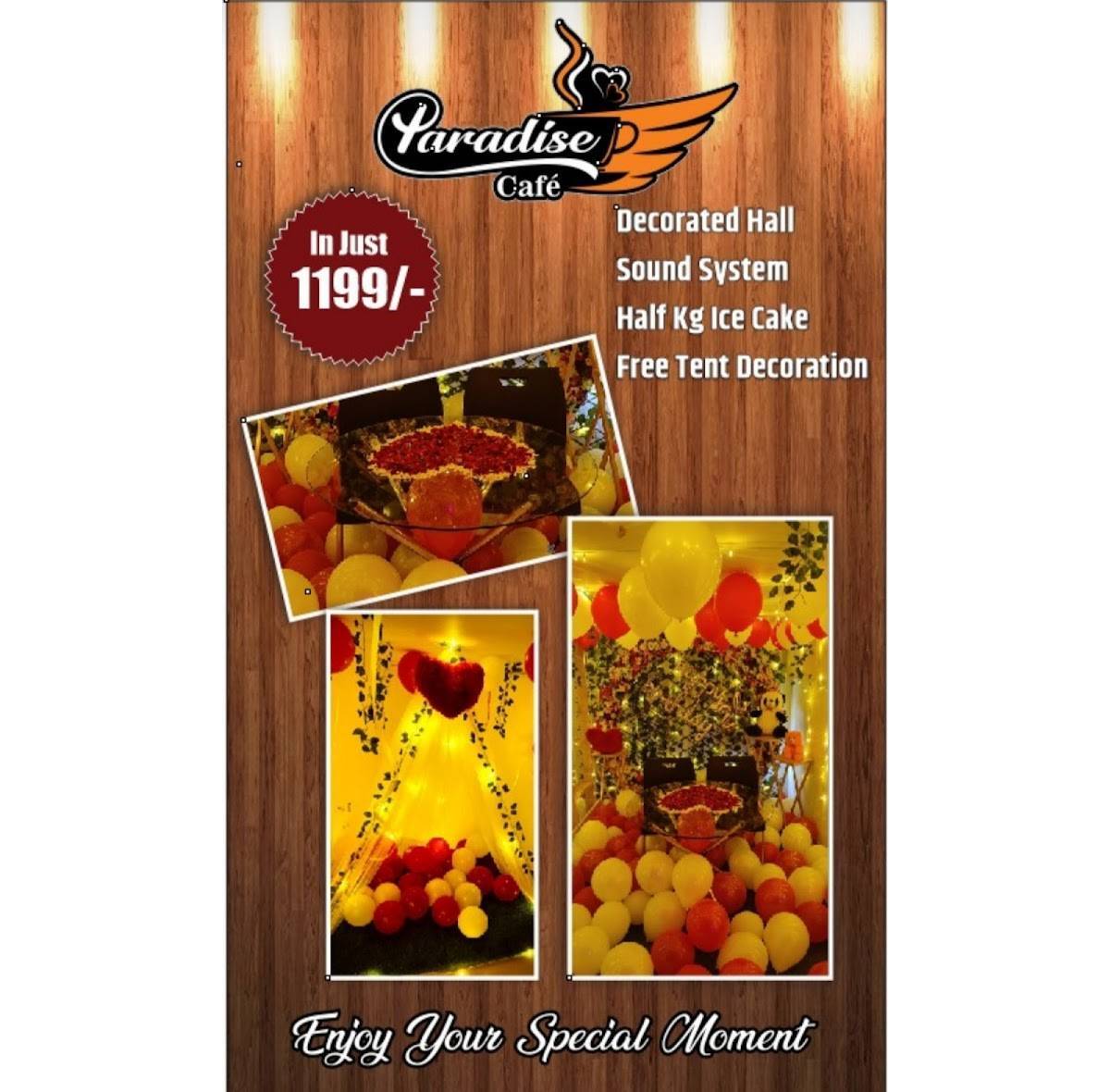 Paradise Cafe menu