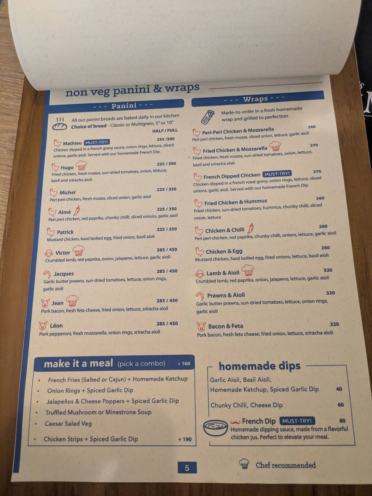 Paris Panini - Gourmet Sandwiches & Wraps, Indiranagar menu