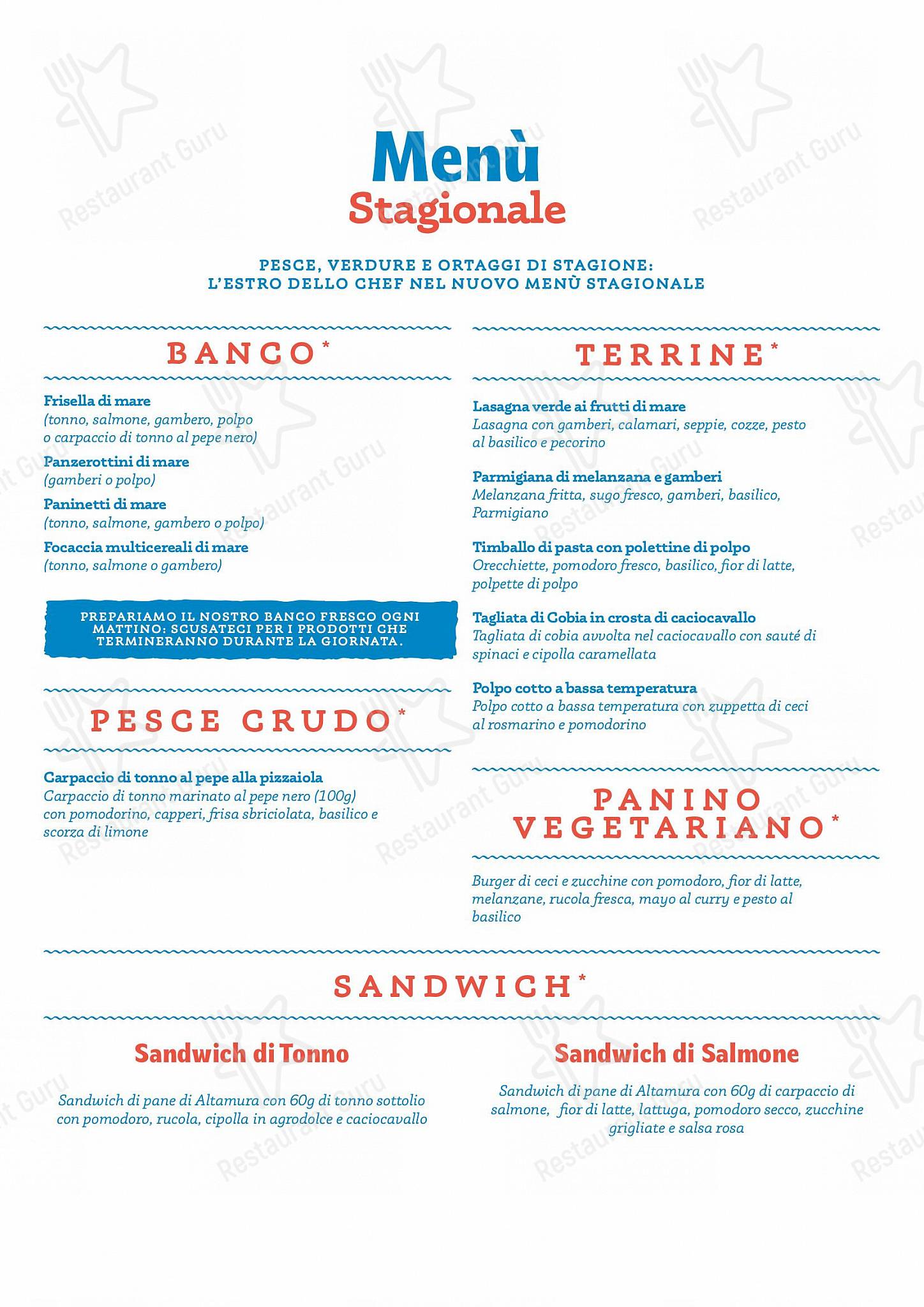 Takeaway Menu per Pescaria in Milano