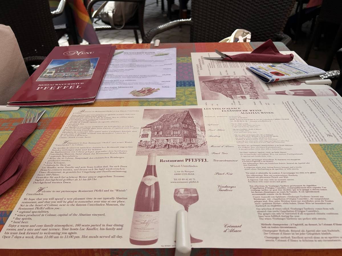 Menu de Restaurant Pfeffel