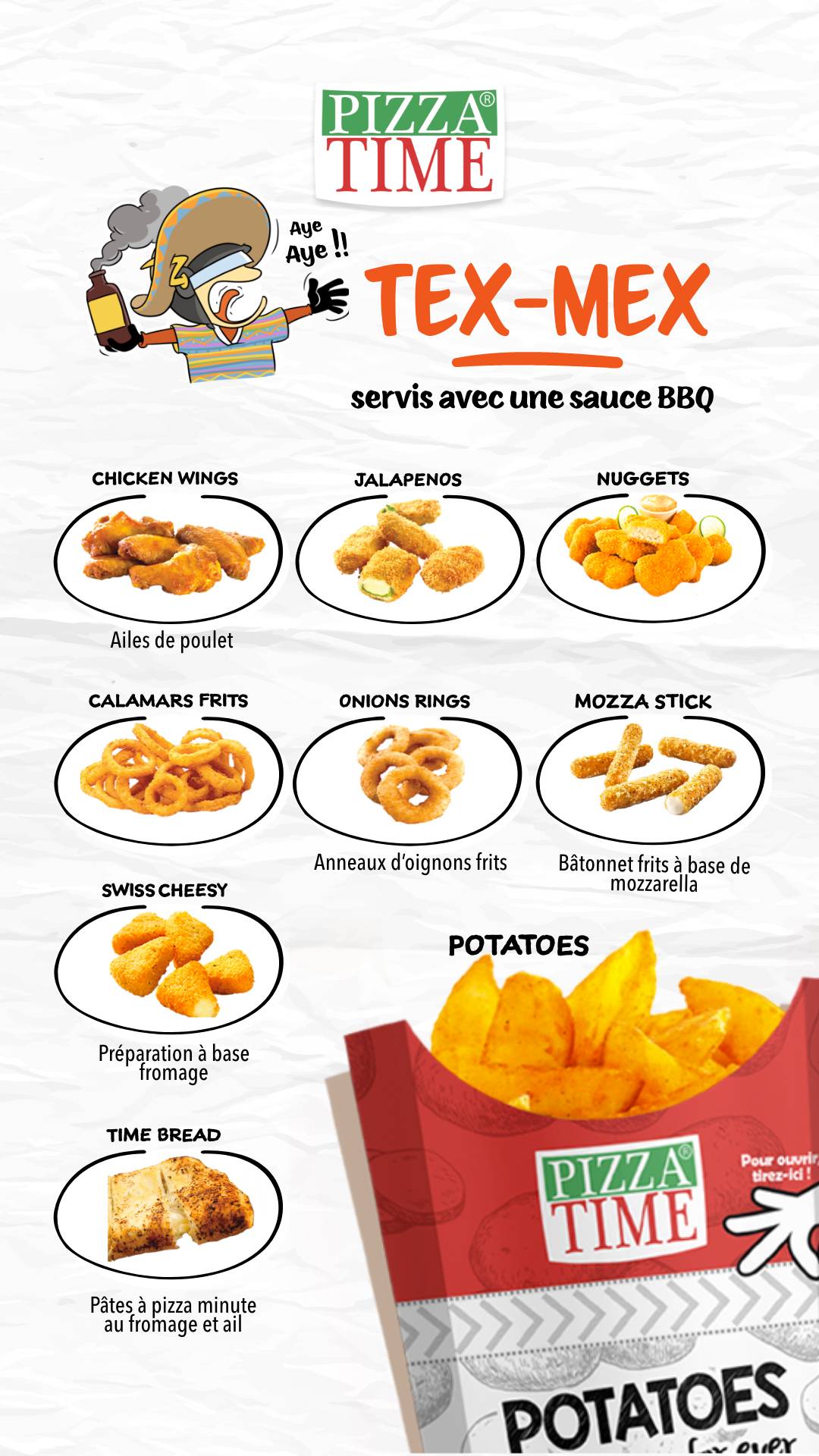 Menu de Pizza Time Chelles