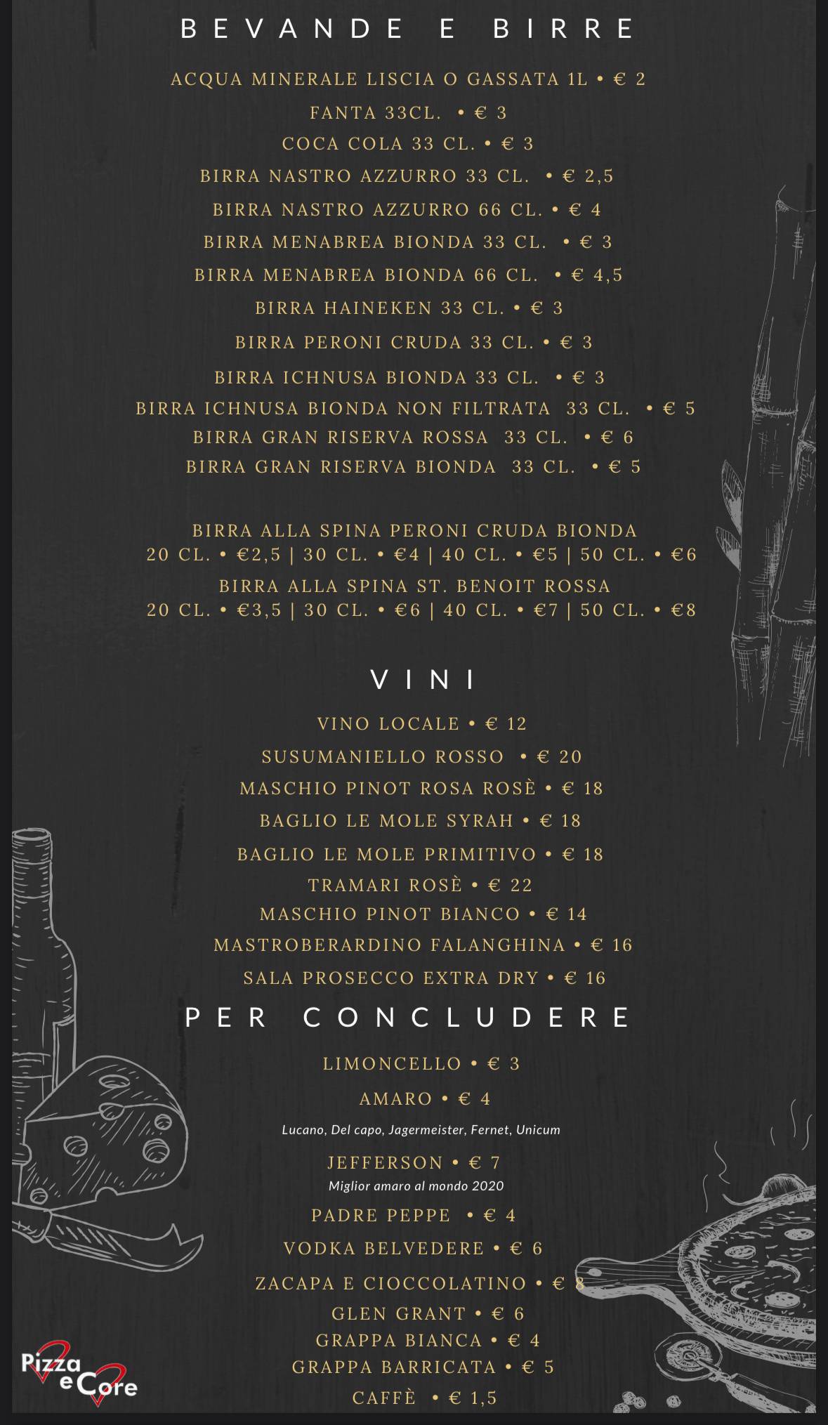 Menu di Pizza e Core RistoPizza 