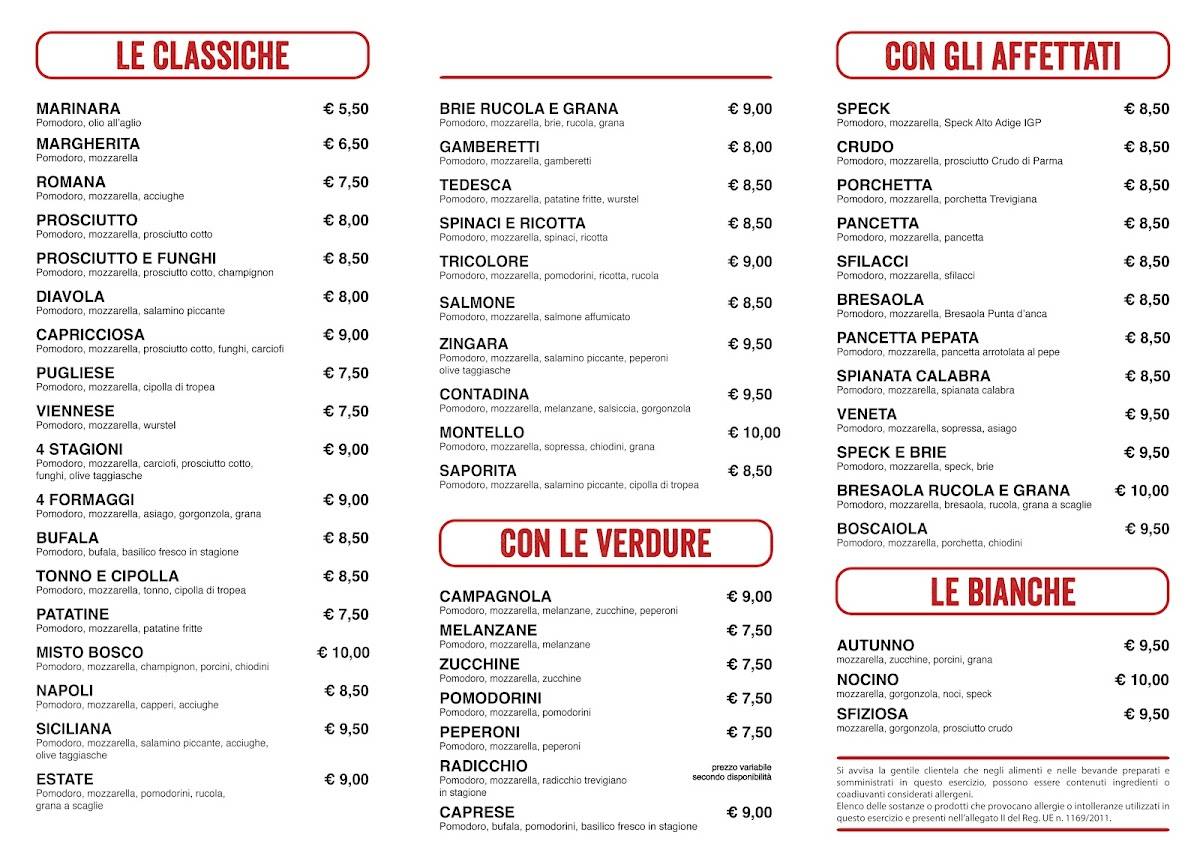 Menu di Pizzeria Due Fratelli 
