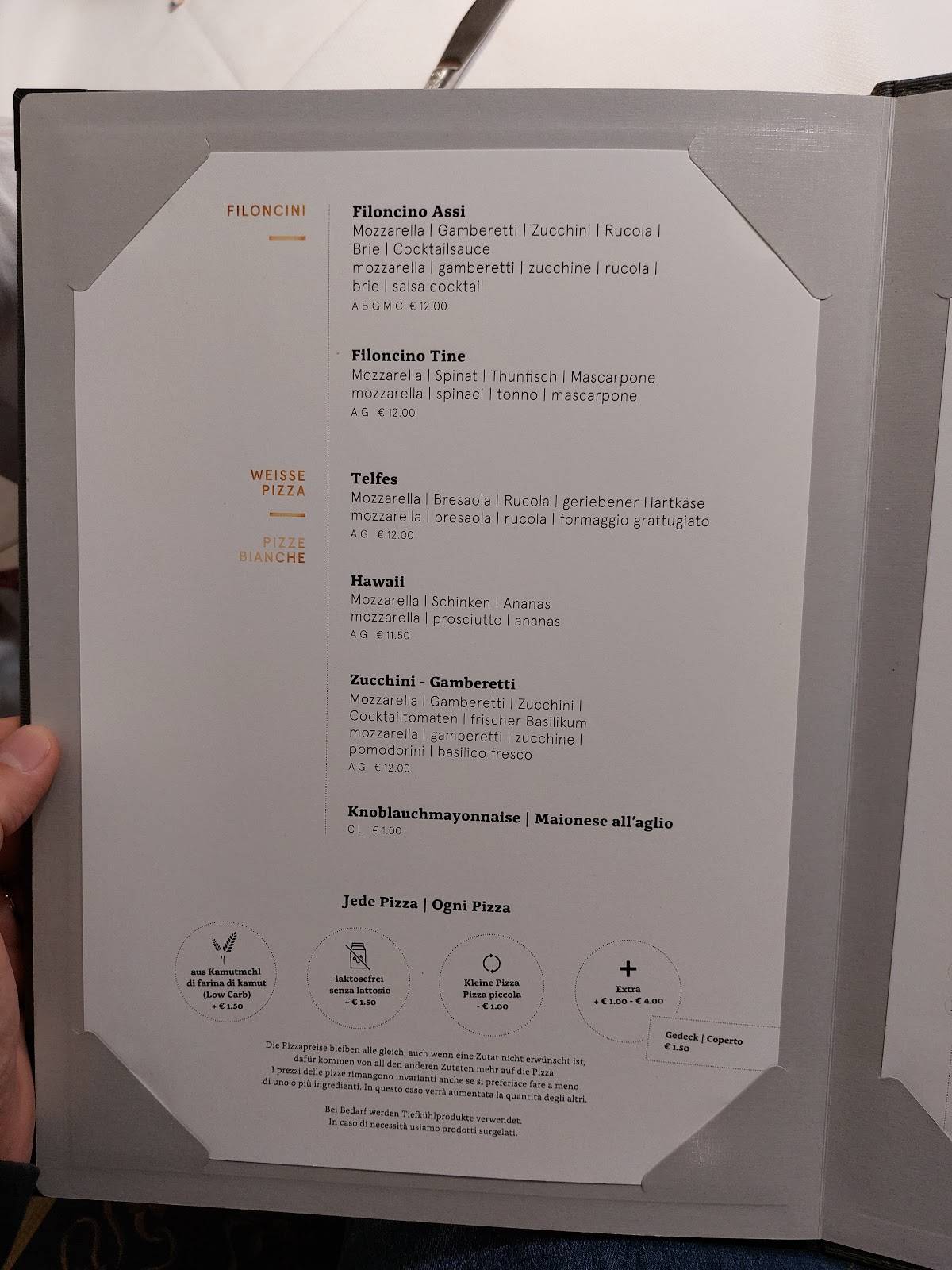Menu di Restaurant Pizzeria Kolping 