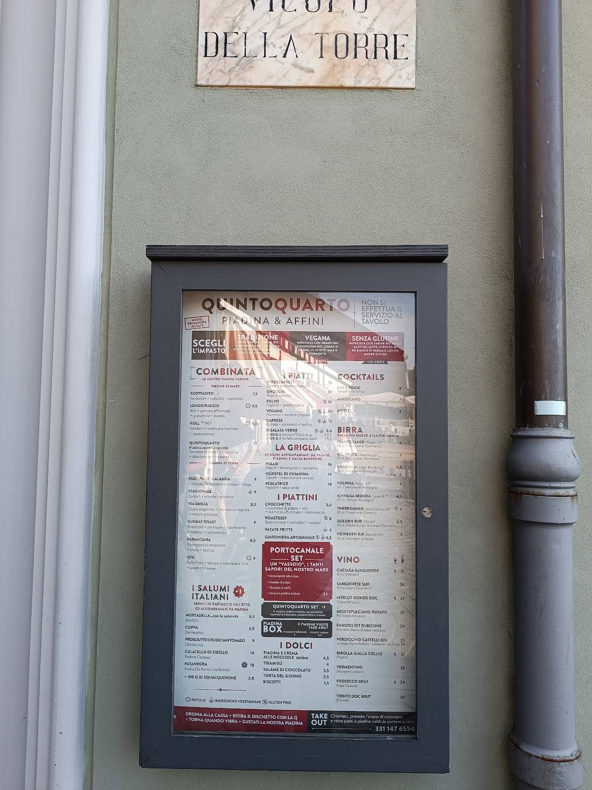 Menu di QuintoQuarto piadina & affini 