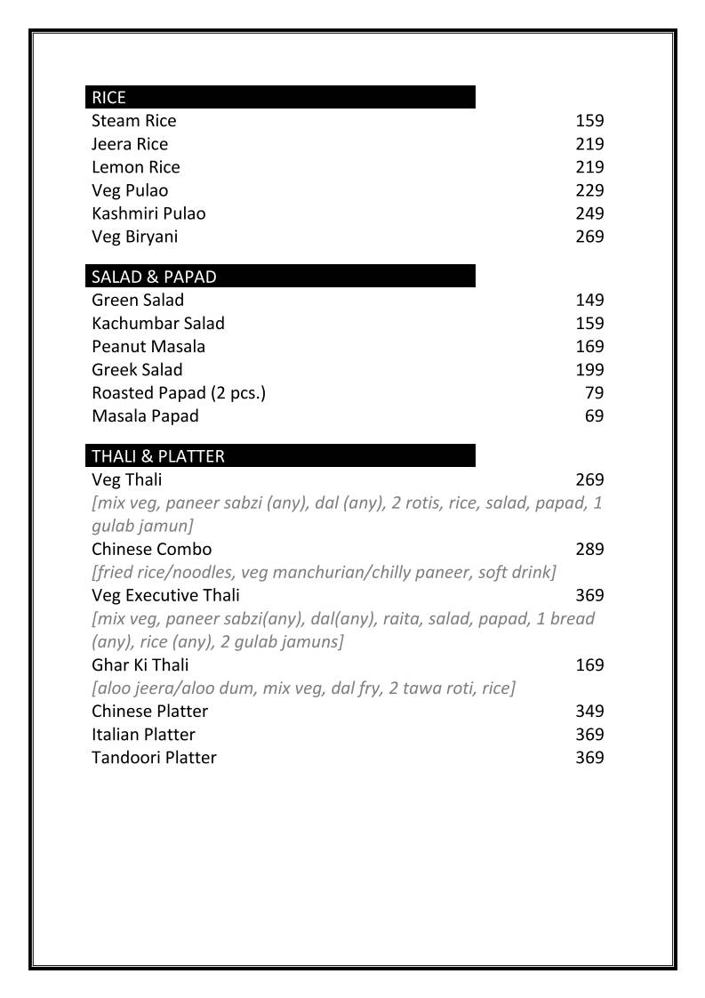 ROLLACOSTA menu