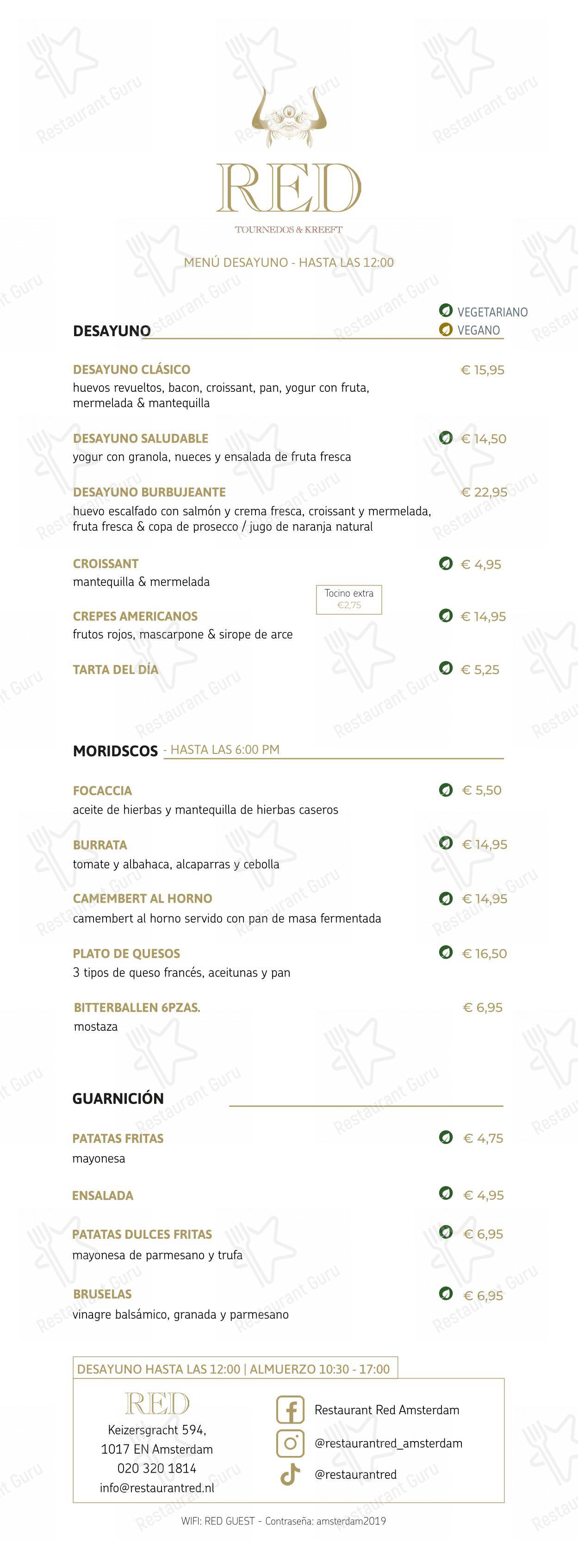 Restaurant Red dans Amsterdam - Boronia Catering Menu Pack