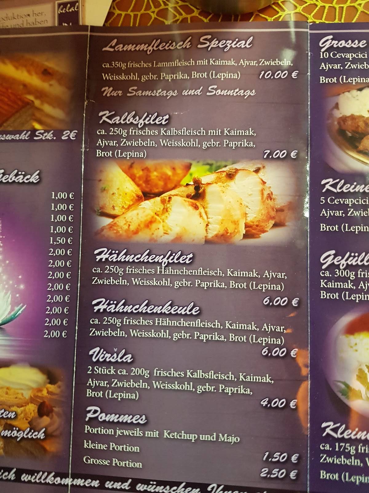 Menu de Restaurant Aida