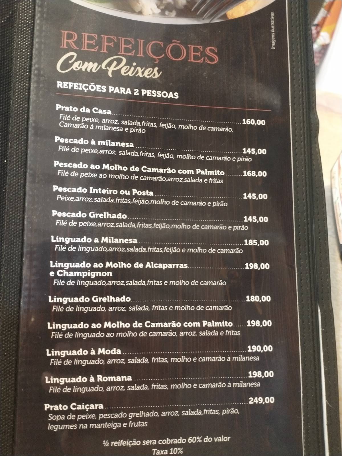 Restaurante Mariscão Matinhos cardápio