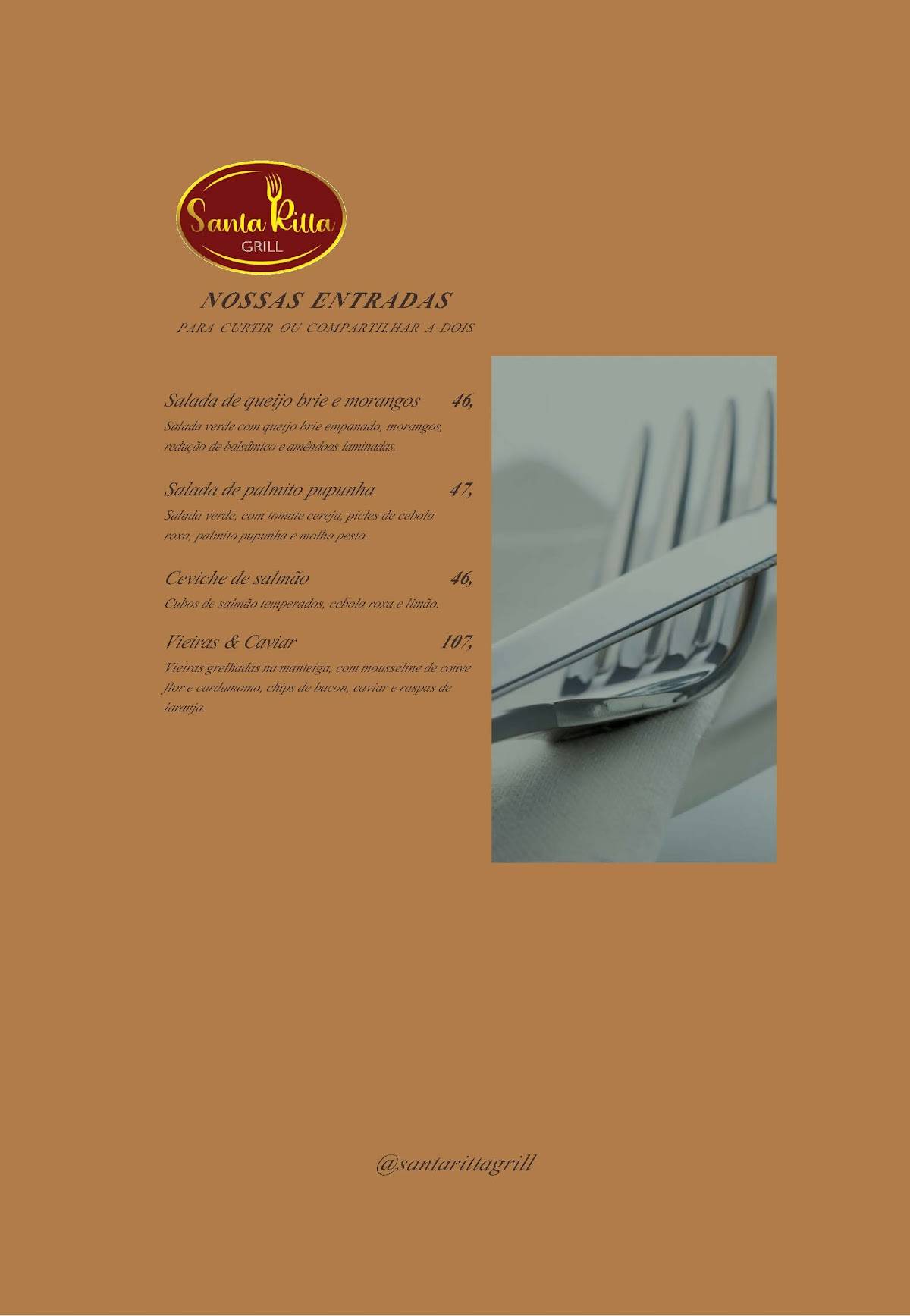 Restaurante Santa Ritta Grill cardápio
