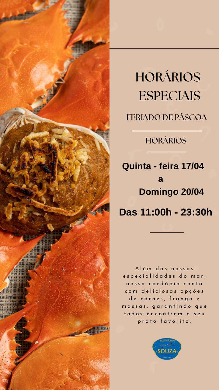 Restaurante Souza Peixes e Frutos do Mar cardápio