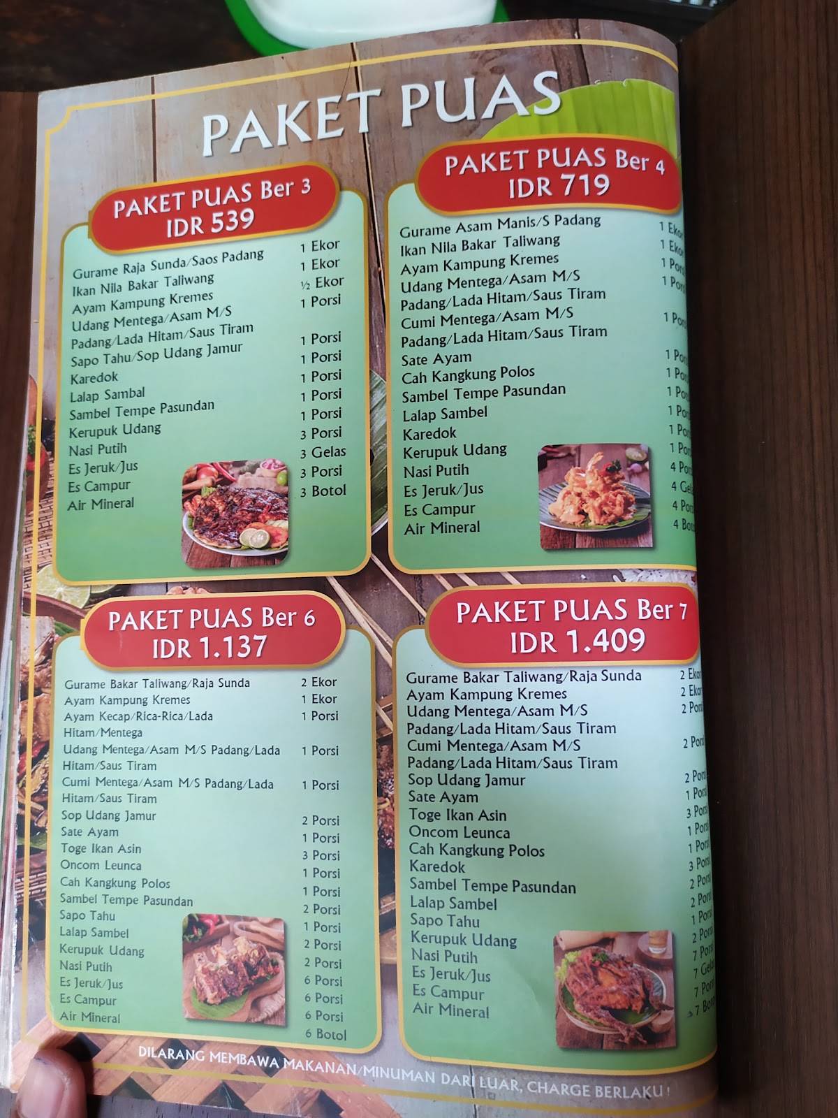 Menu At Restoran Saung Wulan Tambun Bekasi Restaurant, Bekasi Regency ...