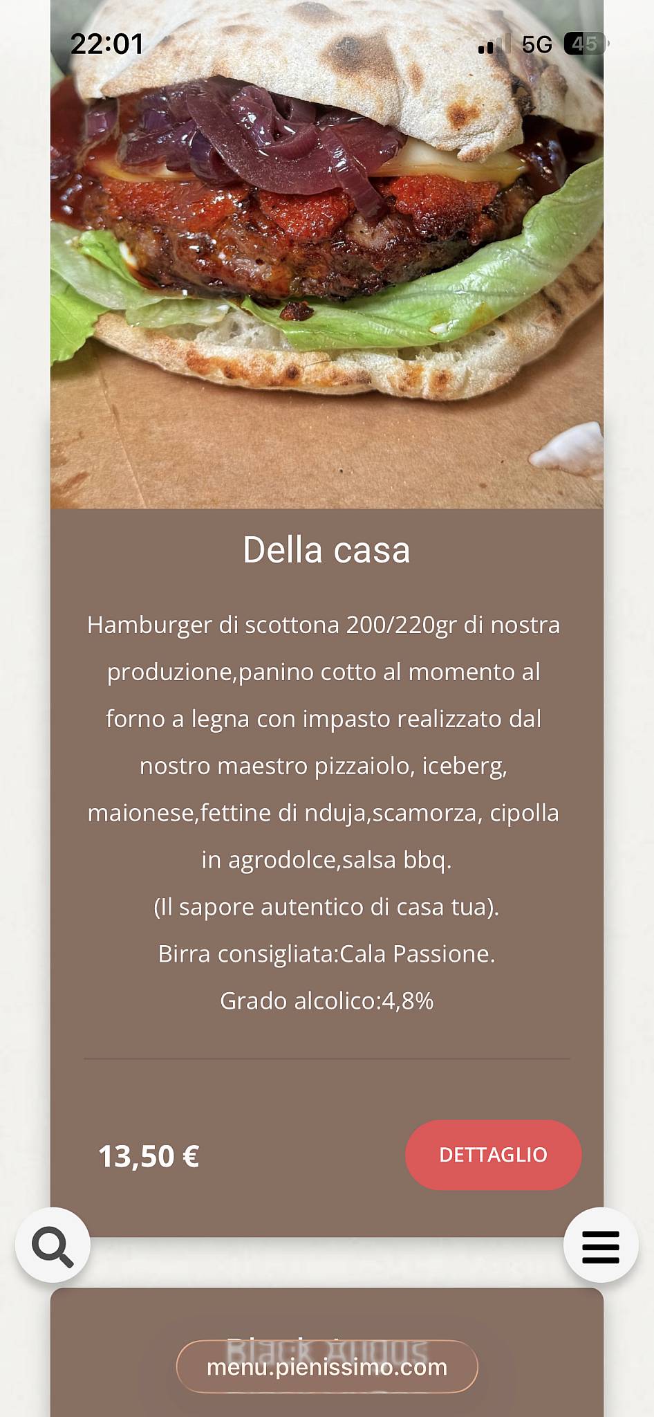 Menu di Rifugio Steakhouse 