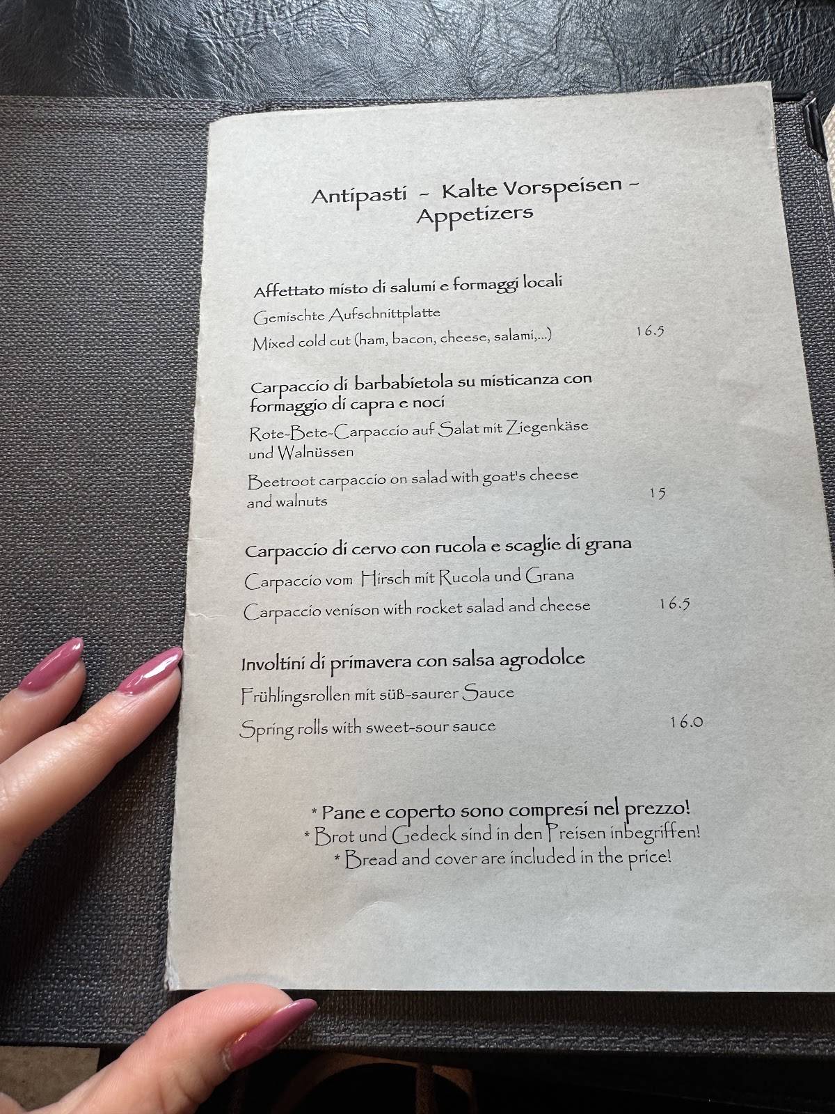 Menu di Ristorante Laurin Carezza 