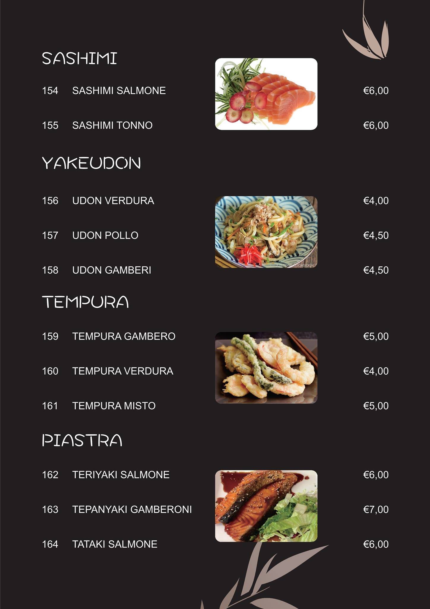 Menu di Ristorante Panda cinese-giapponese 