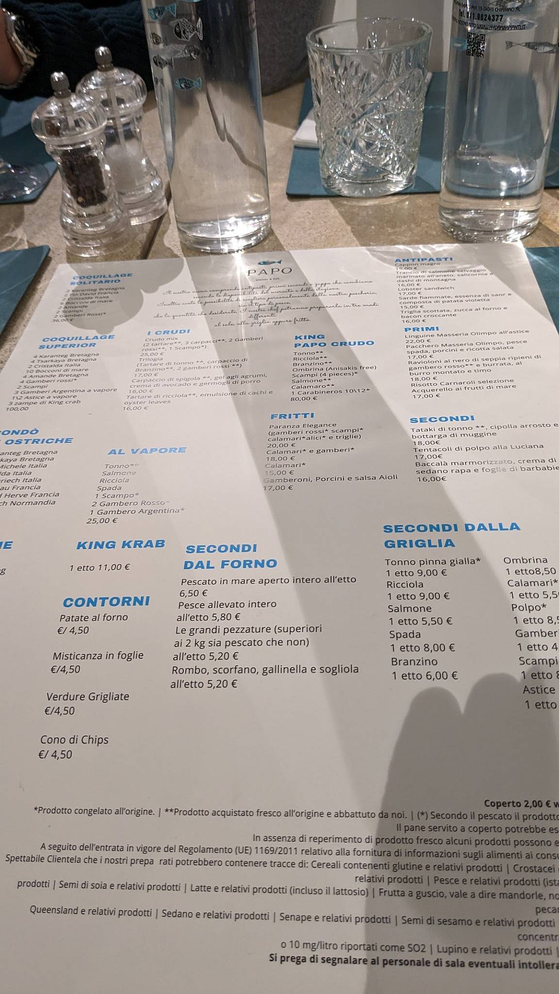 Menu di Ristorante Papo 