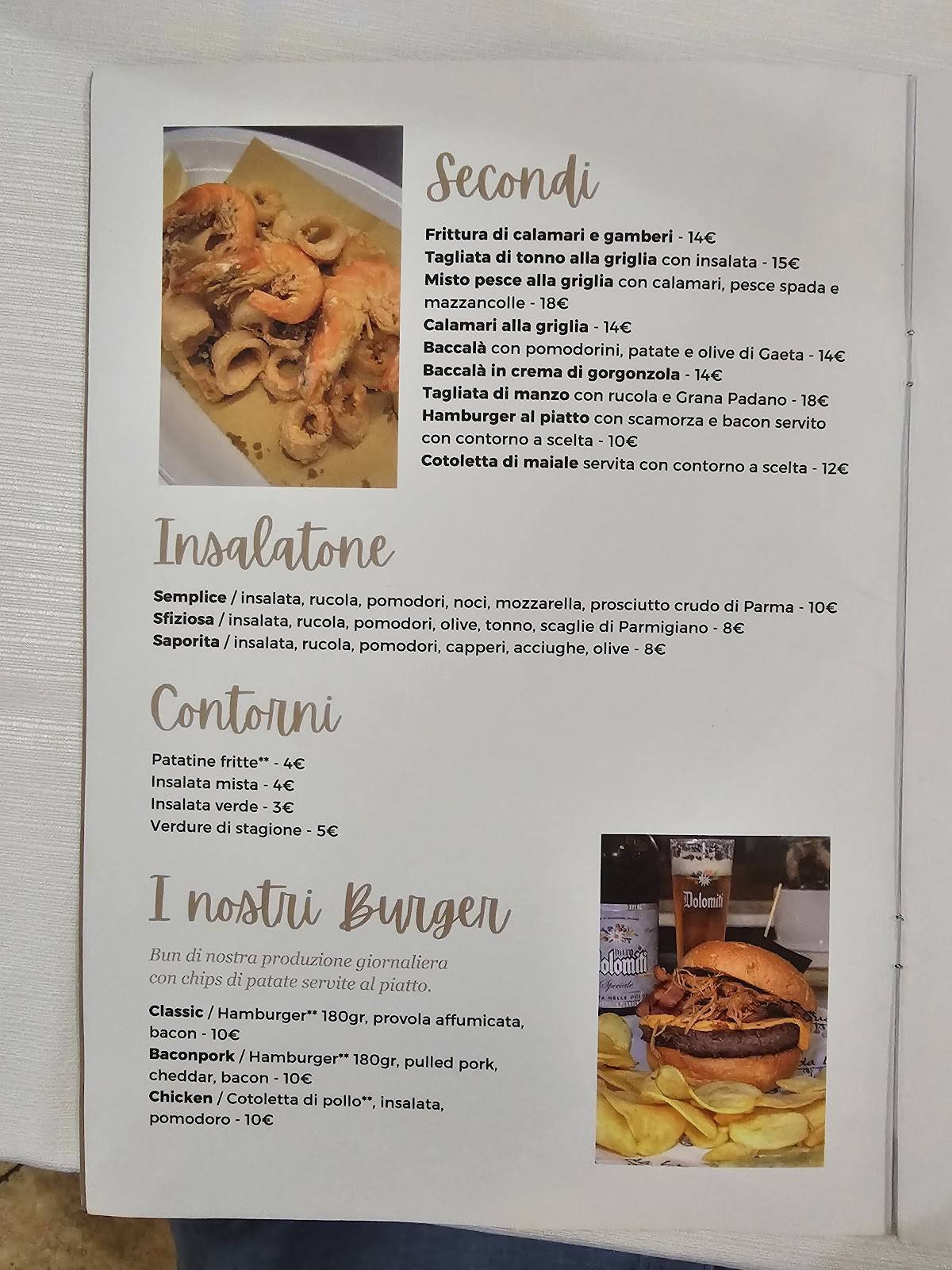 Menu di Ristorante Pizzeria Da Lucio 