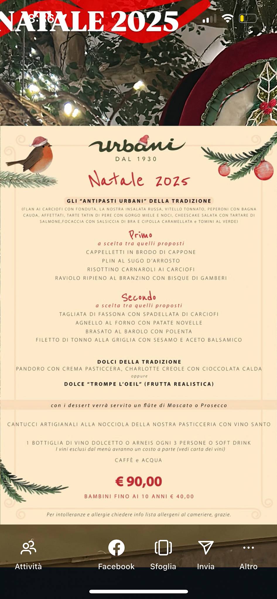 Menu di Urbani 