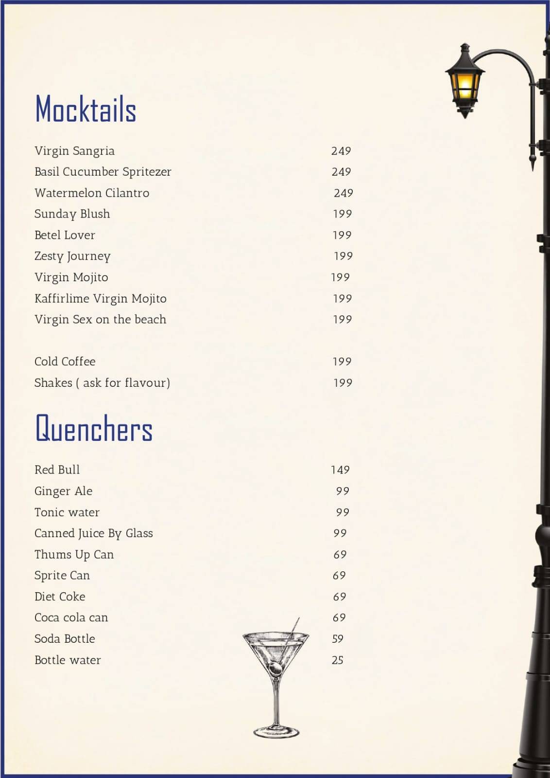 Roots of Calcutta menu