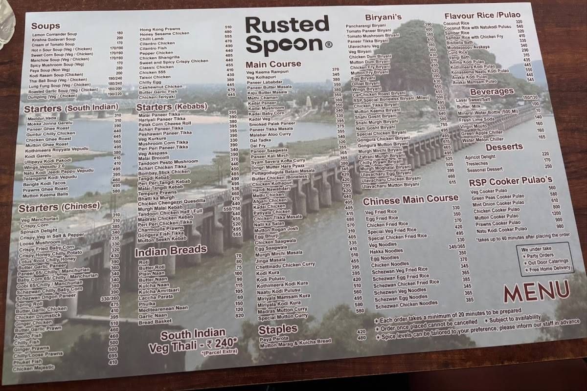 Rusted Spoon menu