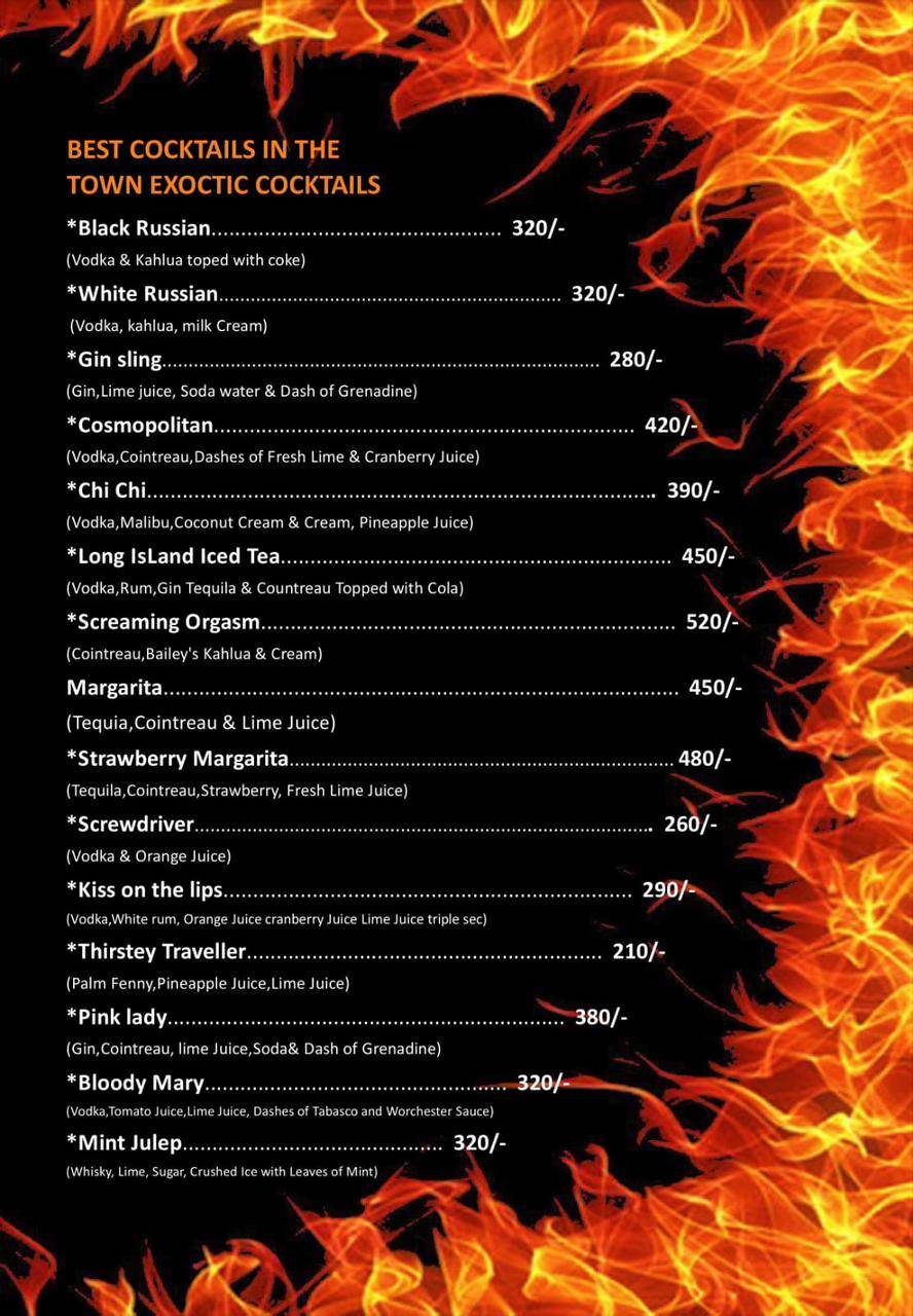 SIGDI BAR AND GRILL menu