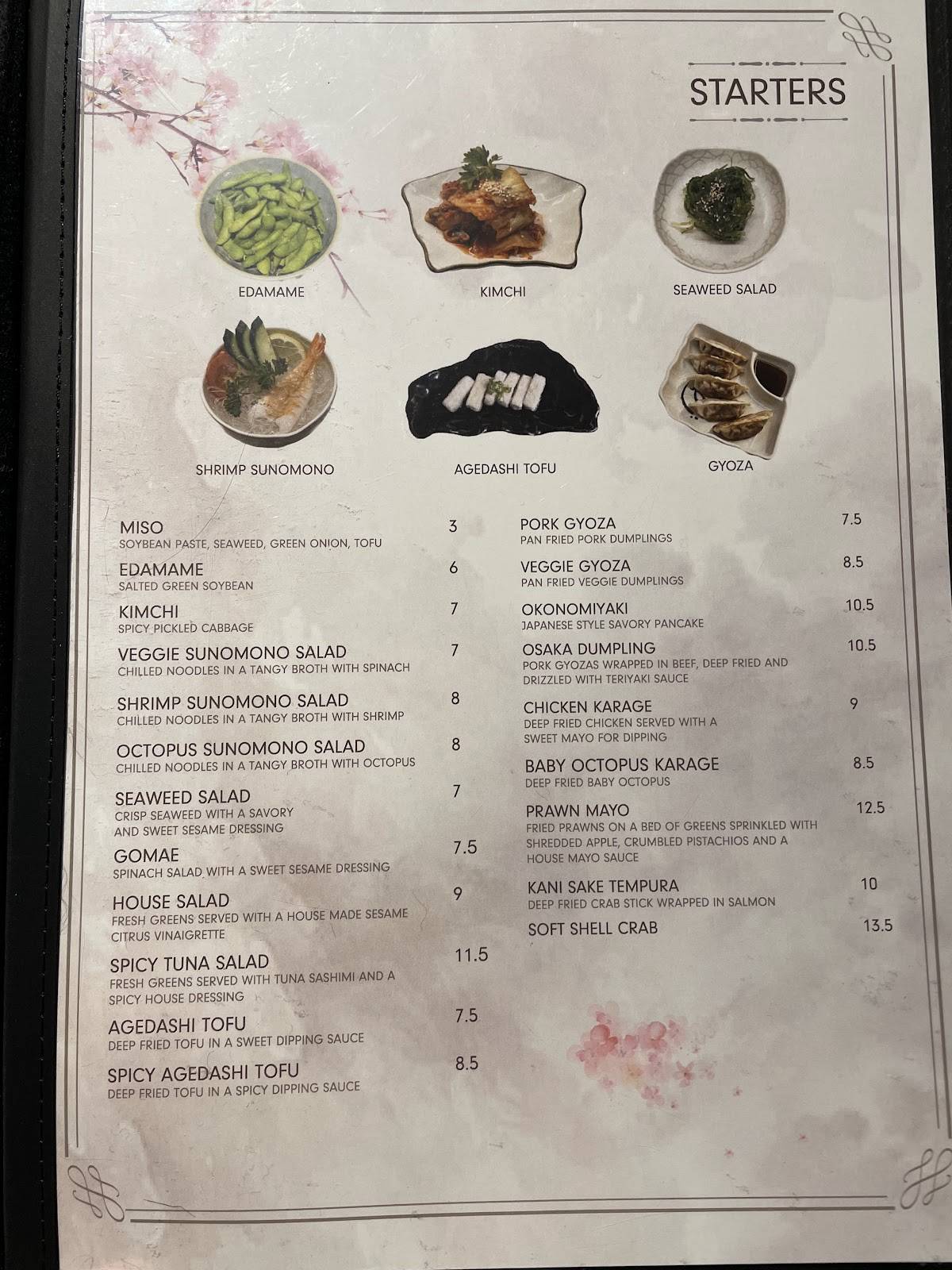 Menu de Sakura Sushi & Grill