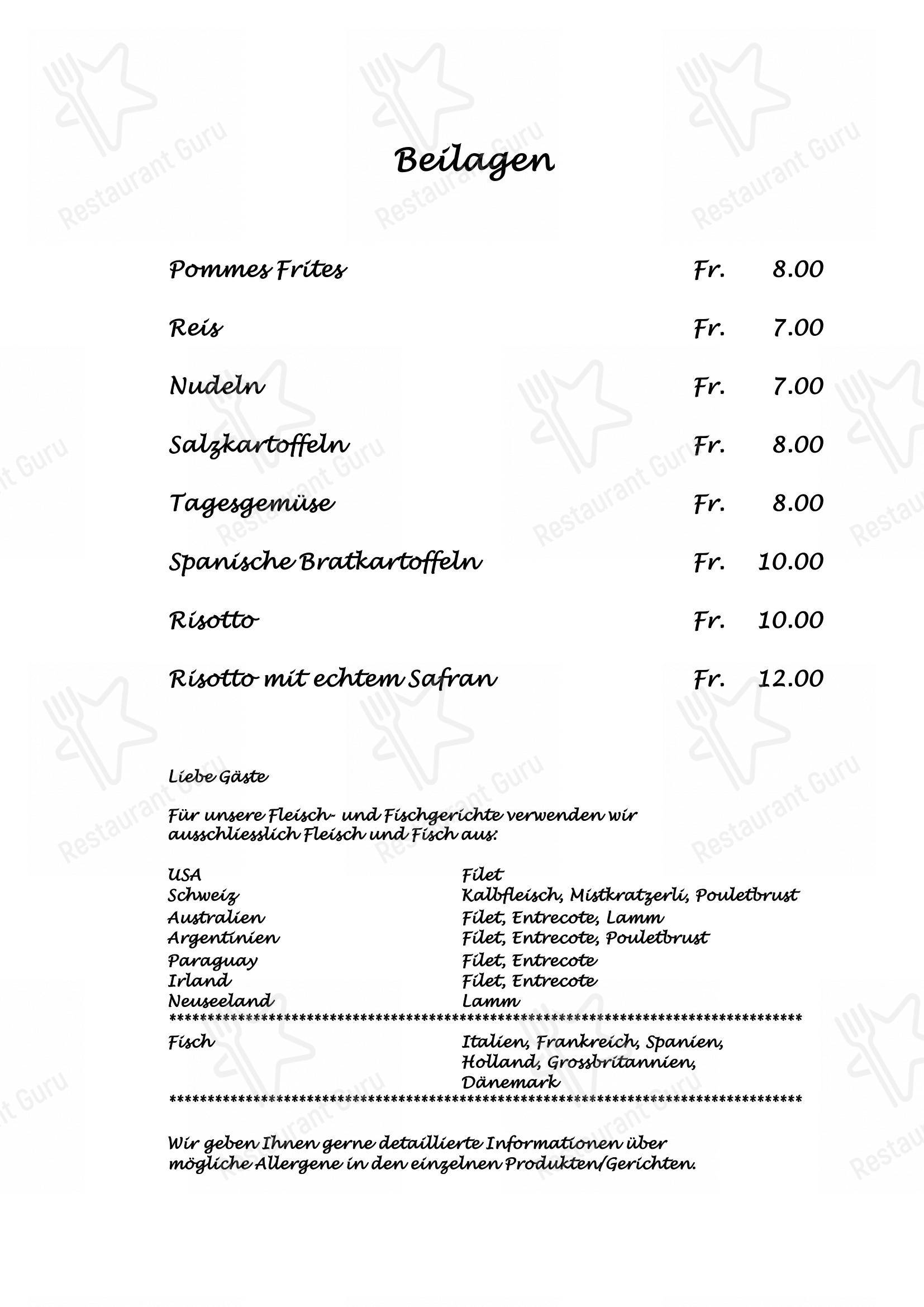 Menu per Restaurant Sax ristorante