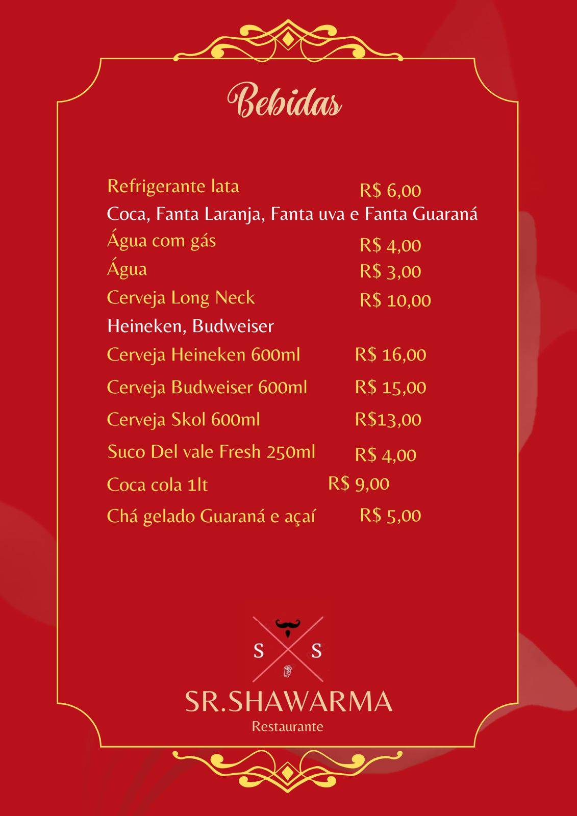 Senhor Shawarma cardápio