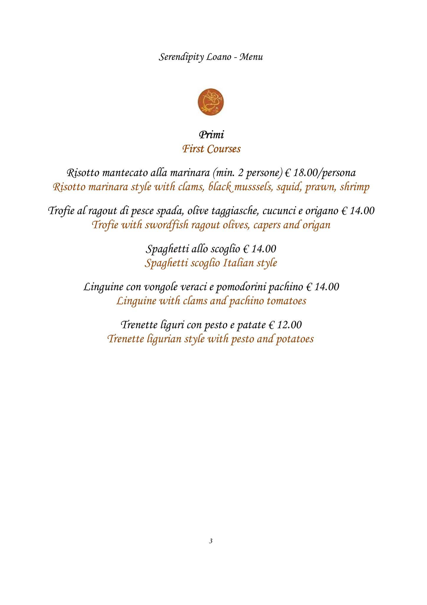 Menu di Serendipity 