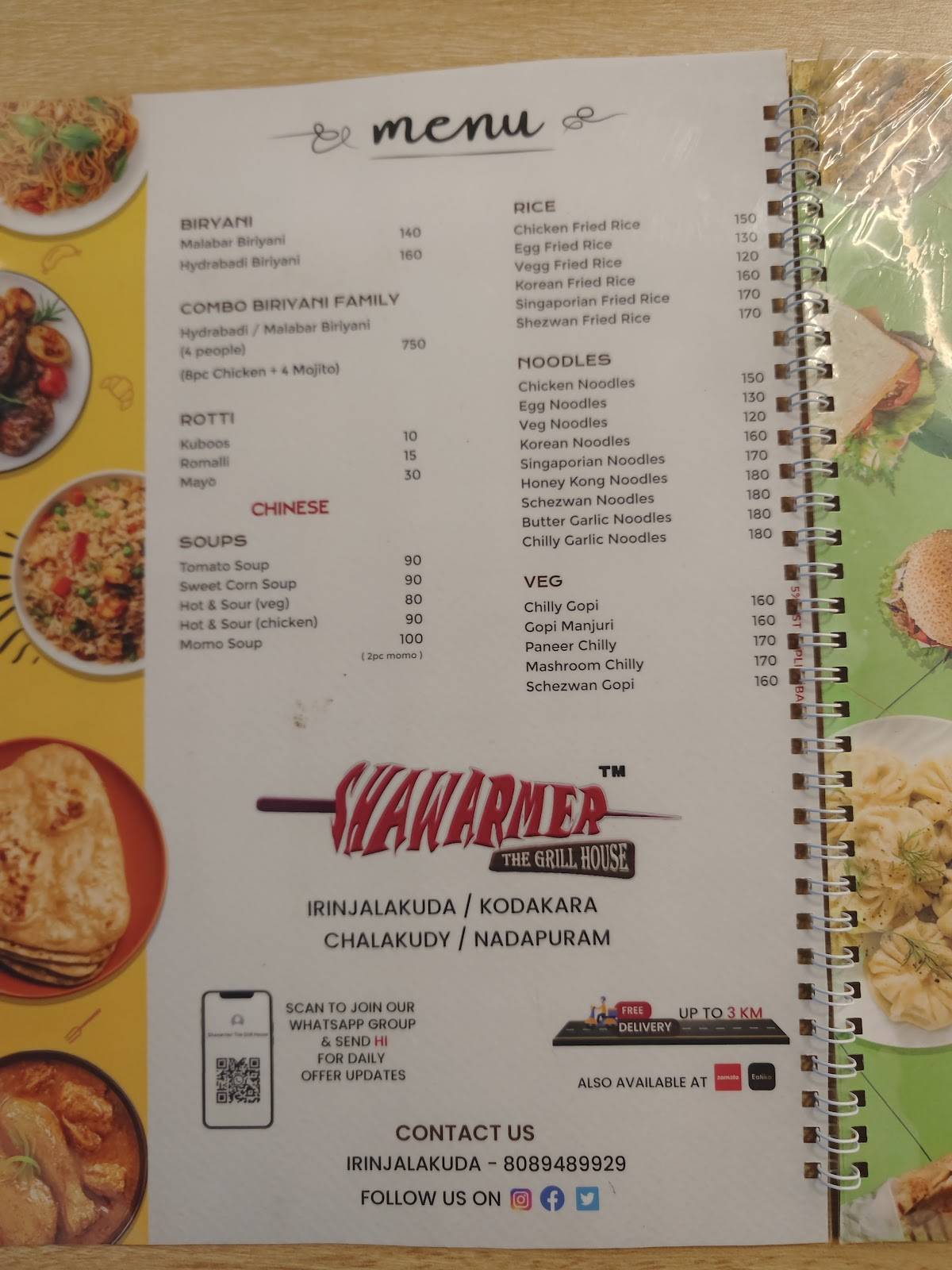Shawarmer The Grill House menu