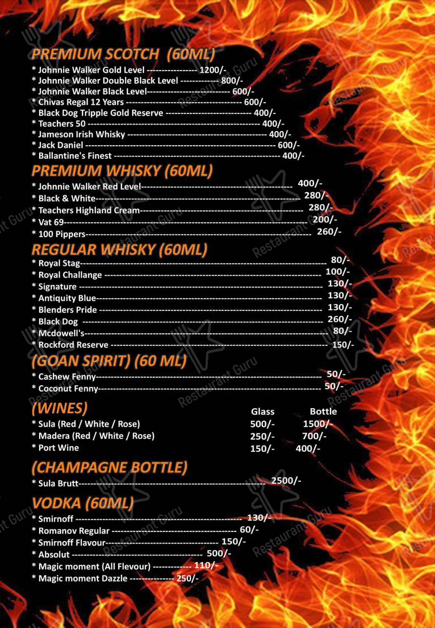 SIGDI BAR AND GRILL menu - meals and drinks