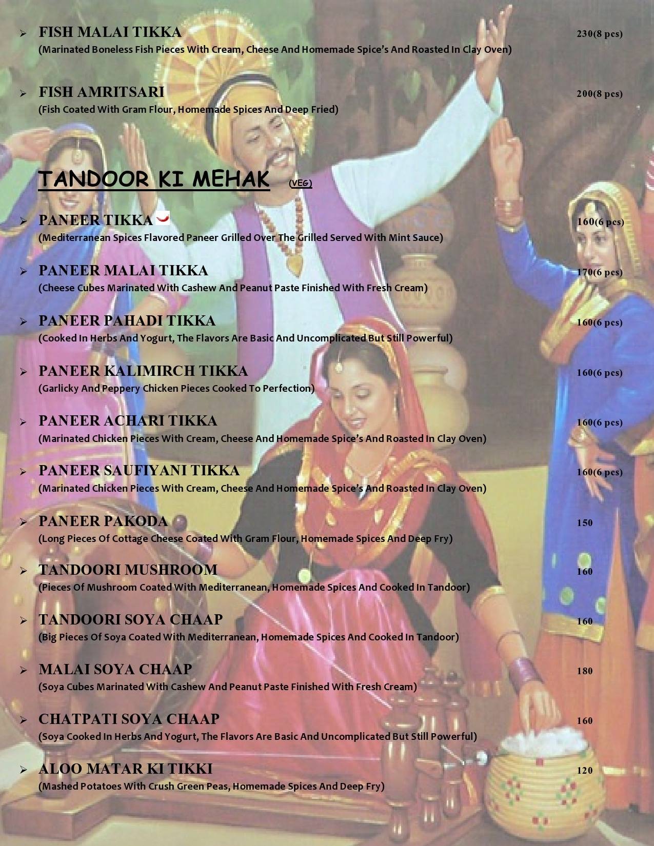 Singh Sahab Restaurant menu