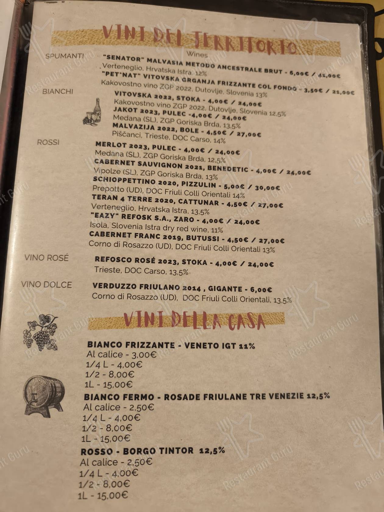 Menu di Siora Rosa
