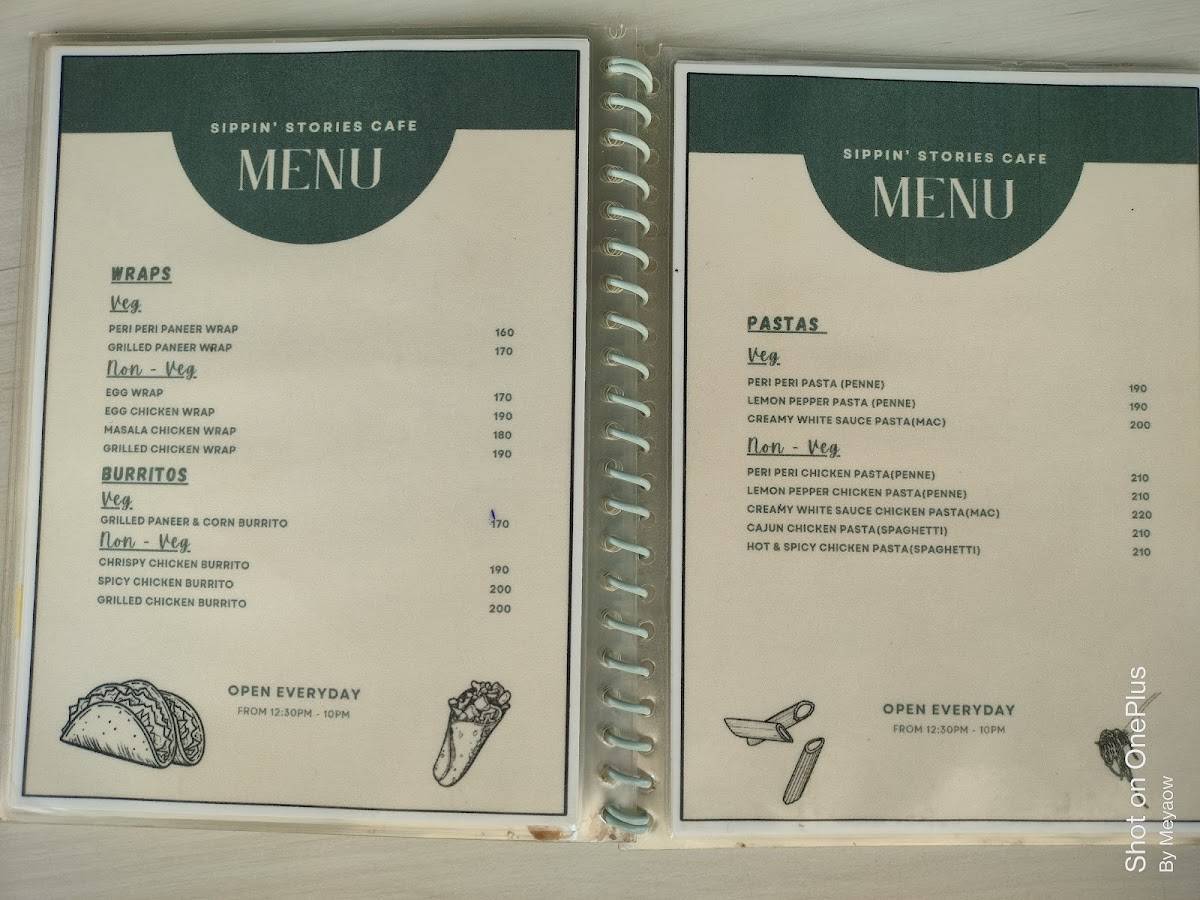 Sippin' Stories menu