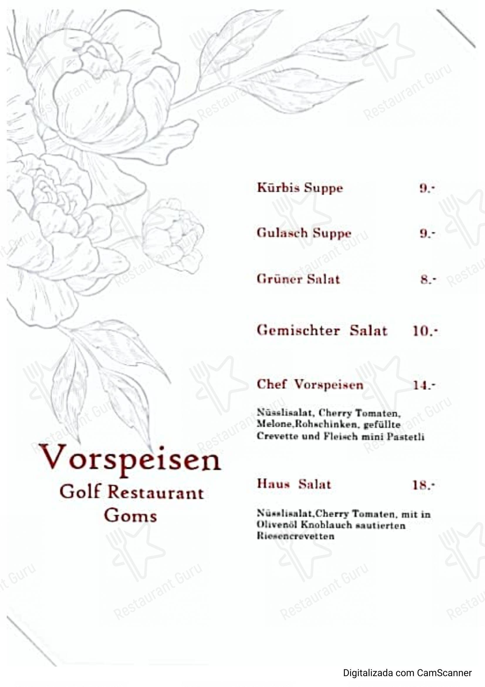 Menu pour Restaurant Source du Rhone restaurant